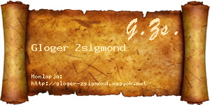 Gloger Zsigmond névjegykártya